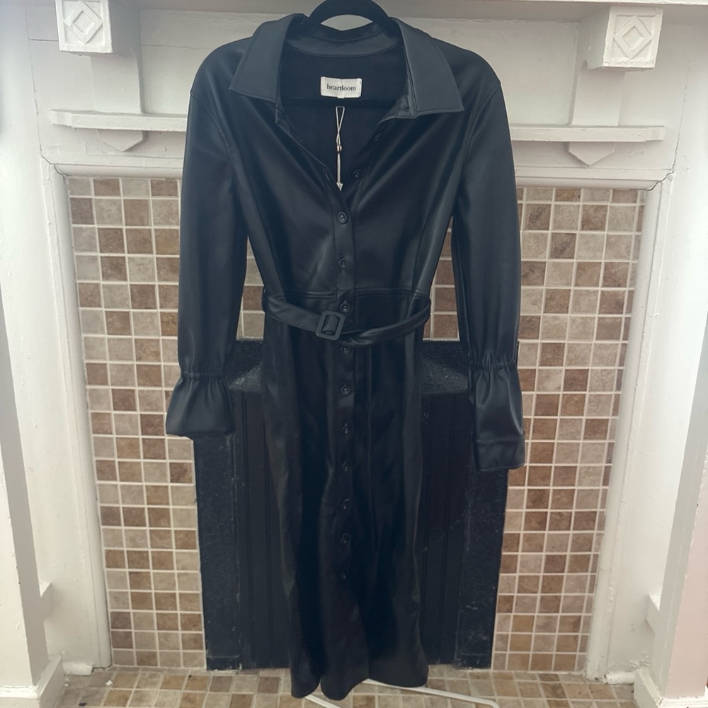 Heartloom Black Faux Leather Dress